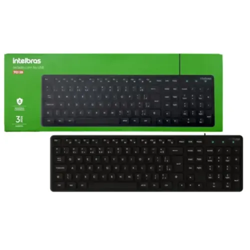 Teclado com fio USB TCI10 preto | Intelbras (Nunca usado)