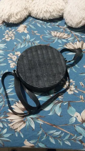 Bolsa de plástico redonda preta