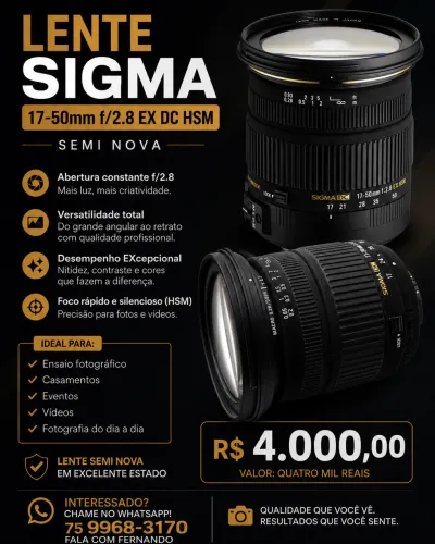 Vende - se uma lente sigma 17-50