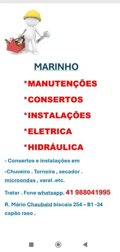 Manutenções.Marido de Aluguel.Ctba e Matinhos