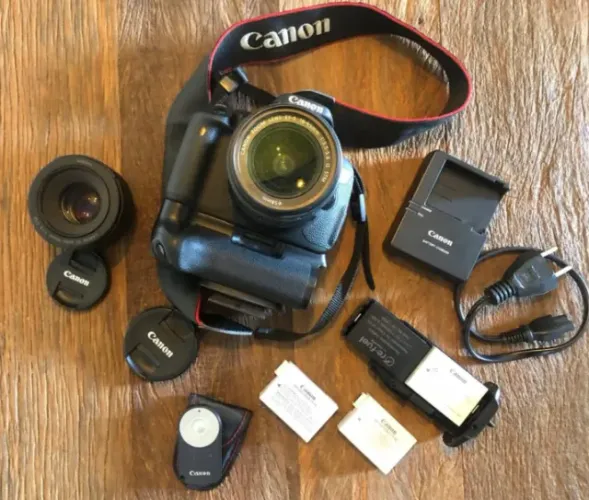 Canon T5i Completa/Lentes+grip+4 baterias+carregador + controle remoto=original CANON-10x