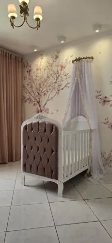 Quarto infantil completo (berço c/ colchão Ortobom, guarda-roupa e cômoda)