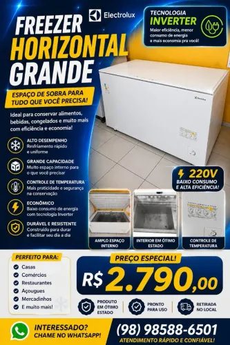 Freezer Eletrolux H515 Inverter, super novo!!!