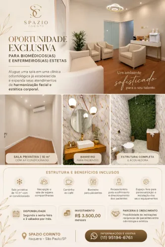 Aluga-se sala para profissionais da estética
