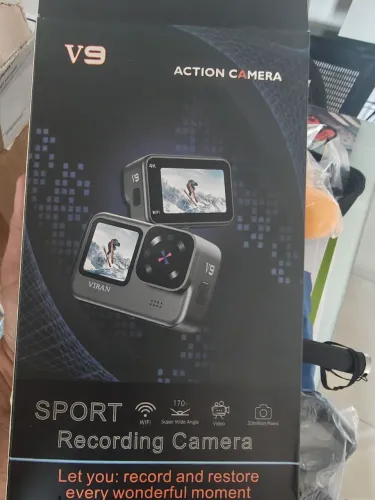 Câmera V9 Sport 4k 60fps Wi-fi + 64gb Bastão Surf Moto Bike