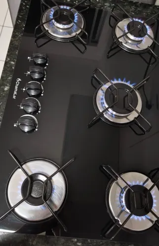Cooktop Chamalar 5 Bocas em Vidro Temperado Preto - Excelente Estado