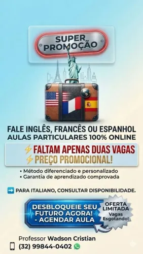 Aulas particulares - Inglês, francês e espanhol