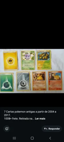 Cartas Pokémon antigas 