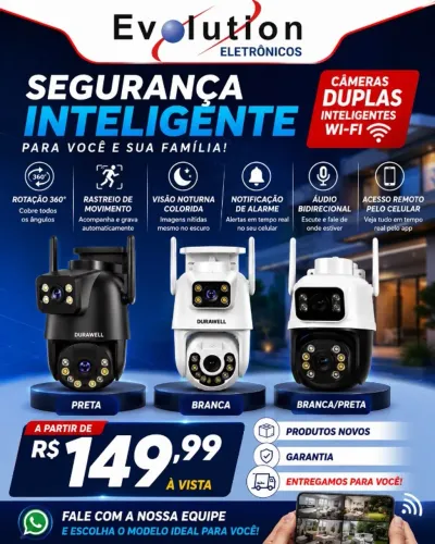 Linha de Câmera de Segurança Lente Dupla Externa IP Wifi