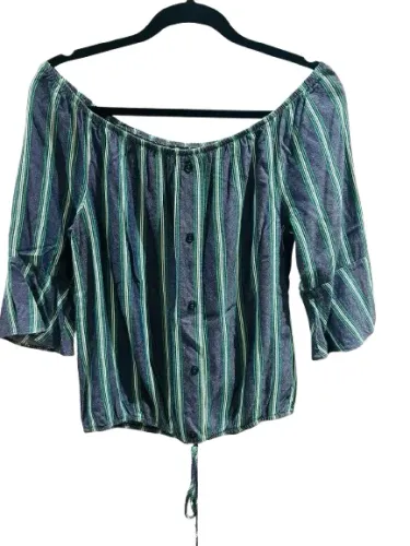 BLUSA ADULTO LISTRADA TAMANHO G VESTE M R$ 30,00