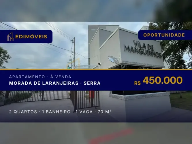 Apartamento 2 quartos em Morada de Laranjeiras, próximo a escolas e comércio