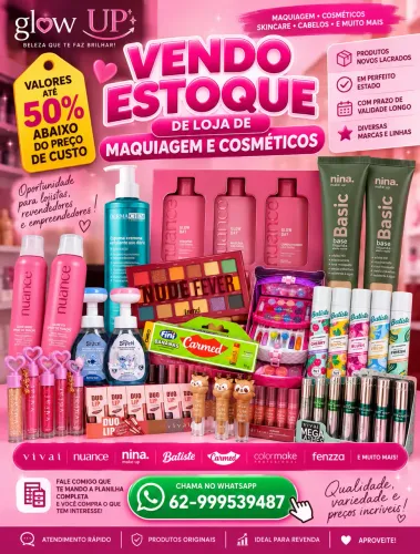 Vendo estoque de cosméticos e maquiagens