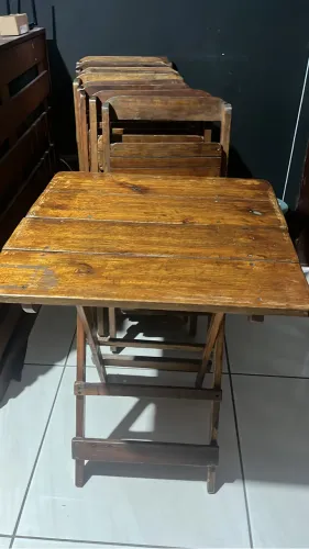 Jogo de mesa madeira