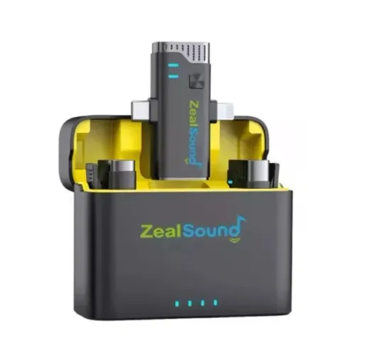 Microfone Duplo Lapela Zealsound Sem Fio Profissional V7 Pro