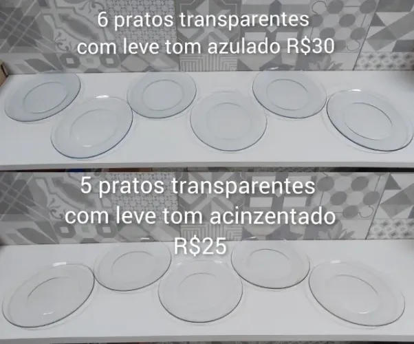 Pratos transparentes