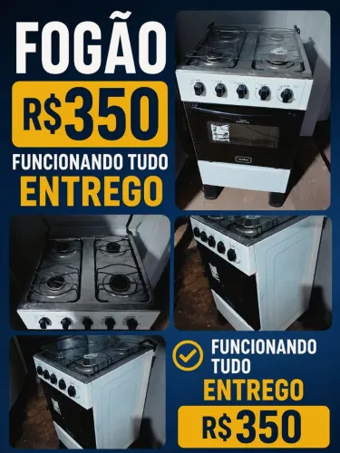 Fogão 4 bocas funcionando tudo entrego