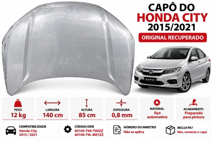 Capo do honda city 2015/2021 original recuperado 600 reais