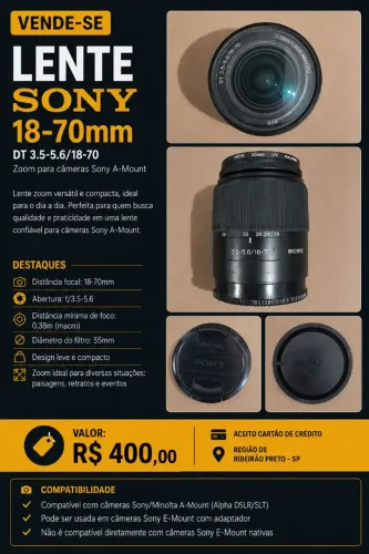 LENTE PARA CAMERA FOTOGRÁFICA 