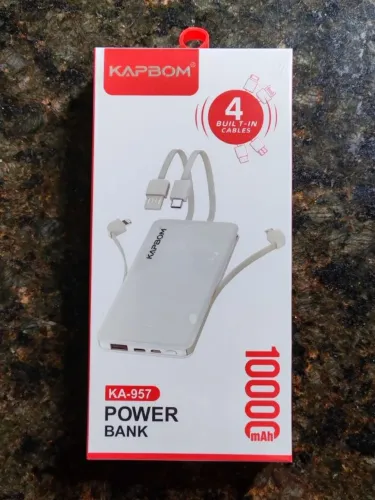 Carregador Portátil 4 em 1 de 10.000mAh de potência