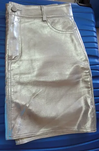 Saia Metalizada Prata Tam G