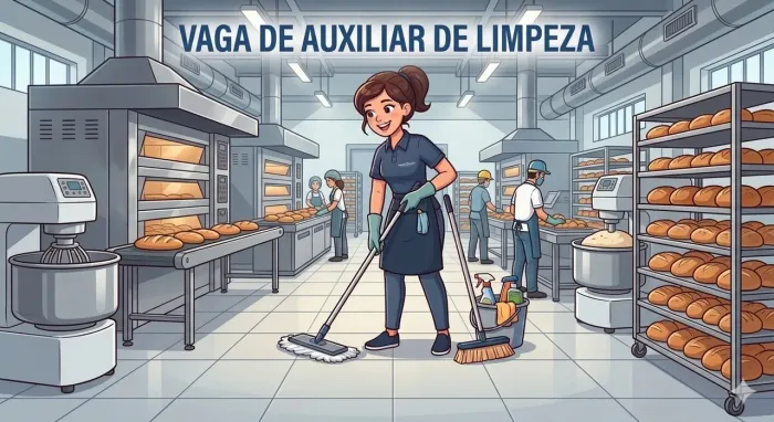 Vaga auxiliar de limpeza fábrica panificação