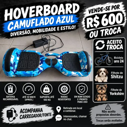 Hoverboard / skate elétrico - Faço negociação (Olhar a descrição)