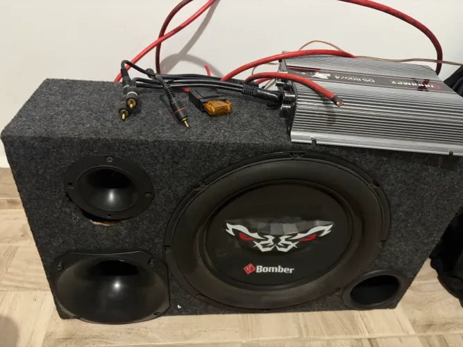Caixa trio + módulo subwoofer 12p + cabo de alimentação 16mm