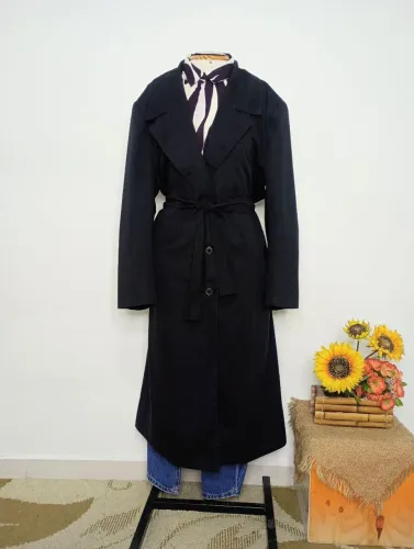 Trench Coat Preto Vintage CGC Tamanho Extra GG