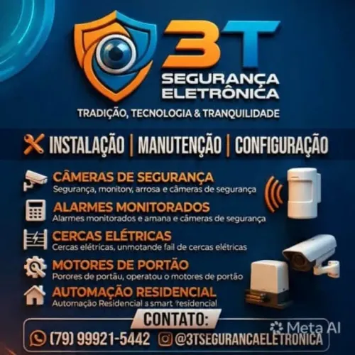Instalação de câmeras de segurança, cerca elétrica, motor de portão e automação.