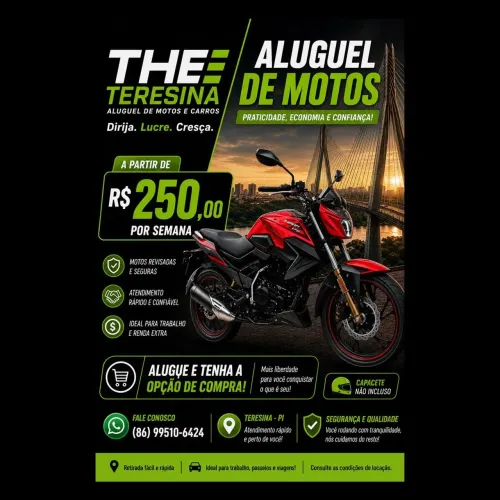 MOTO DISPONÍVEL ALUGUEL COM AQUISIÇÃO.