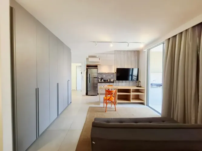 Apartamento studio mobiliado de 49m² com 01 quarto para locação - Alto da Boa Vista