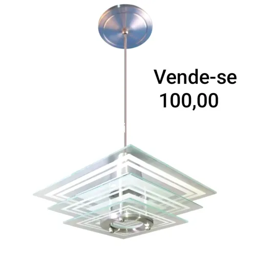 Lustre Vidro Pendente P/ Quarto, Sala, Cozinha, Banheiro, Luminária