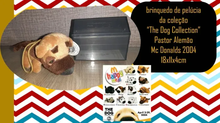 brinquedo de pelúcia da coleção the dog collection pastor alemão mc donalds 2004