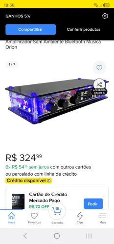 1 Amplificador de som + 4 cx de som arandelas
