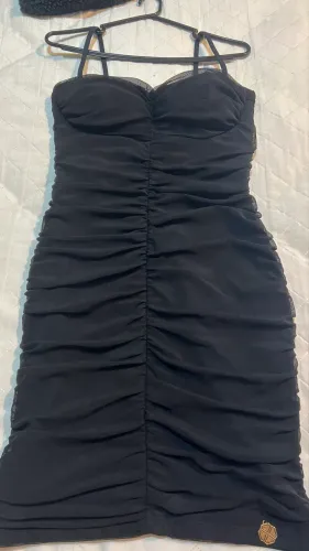 Vestido Preto Midi Marca Luxo - Tamanho G
