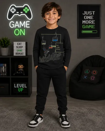 Conjunto moleton para meninos e moletom - 6 e 8 anos