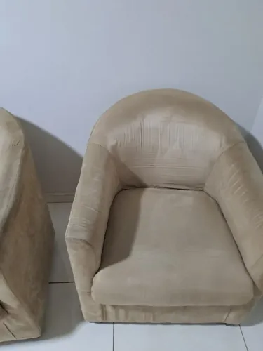 Poltronas tecido suede 