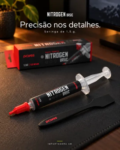 Pasta Térmica PCYES Nitrogen Basic 1,5g 5,5 W/mK com Espátula e Sachê de Limpeza