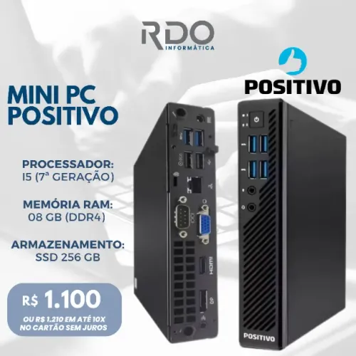 Mini PC Positivo I5 7ª Geração 8GB DDR4 SSD 256GB - PC potente para empresas!