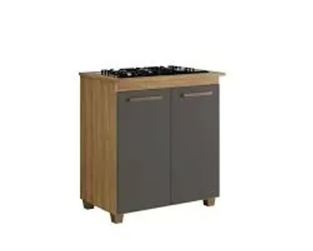 Balcão CookTop Fox 4 ou 5 Bocas Cinamomo.Grafite Arte Moveis - Entrega Rápida!