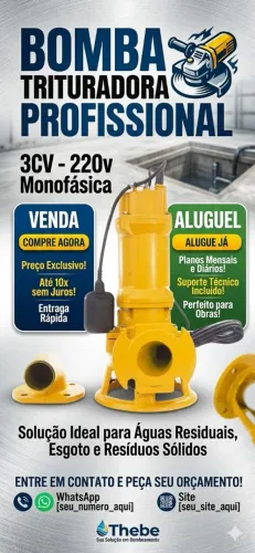 Bomba trituradora Thebe 3cv 220v monofásico