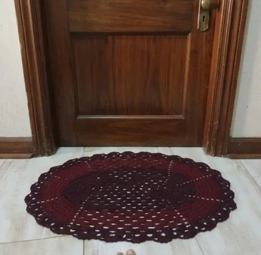 Tapete em crochê barbante