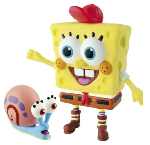 OFERTA BONECO ARTICULADO VINIL ATÓXICO BOB ESPONJA E GARY