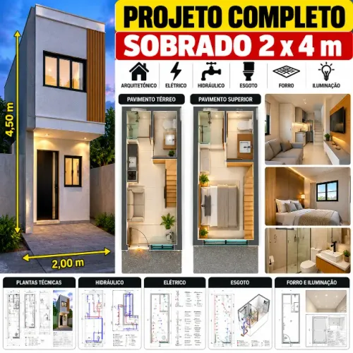 PROJETO MINI CASA 2X4 M