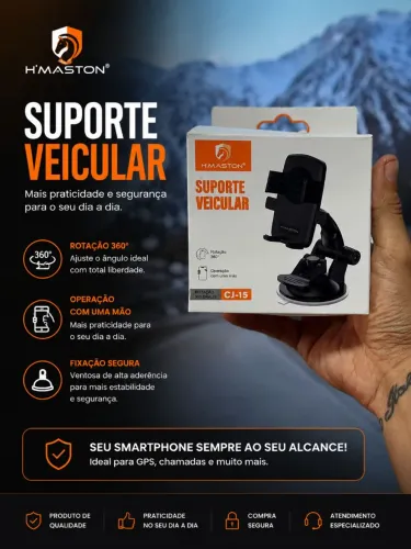 SUPORTE DE CELULAR VEICULAR TRAVA AUTOMÁTICO 