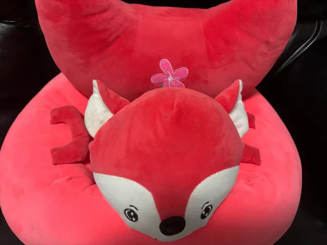 Assento De Apoio Bebe Sentar Almofada Puff Pelúcia Raposa