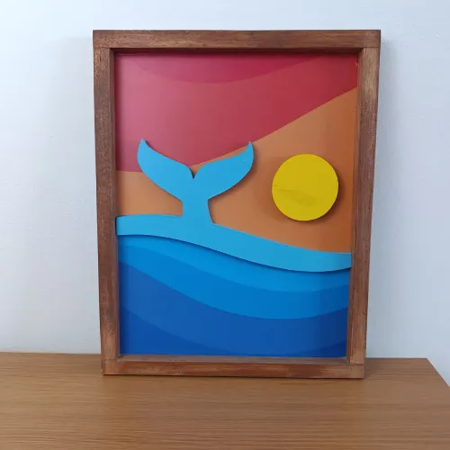 Quadro decorativo de baleia