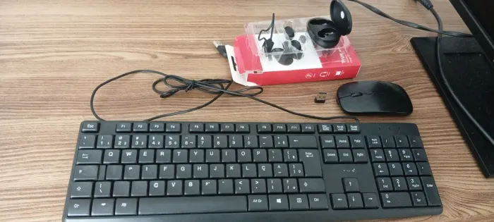Kit Teclado, Mouse sem fio e Fone sem fio