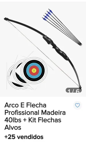 Arco de 40 lbs ideal para treino ou iniciantes. (Não acompanha flechas.)