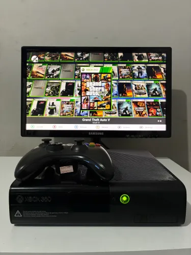Xbox 360 Super Slim Desbloqueado com HD Lotado de Jogos!!!